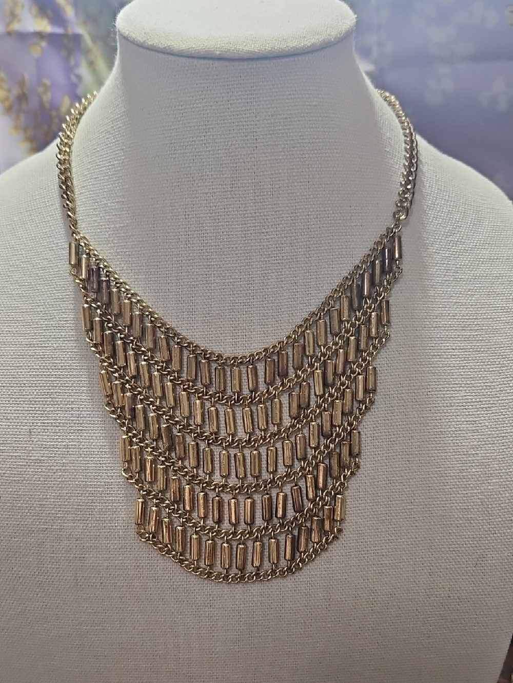 Kenneth Cole Gold Multi-Layer Statement Necklace